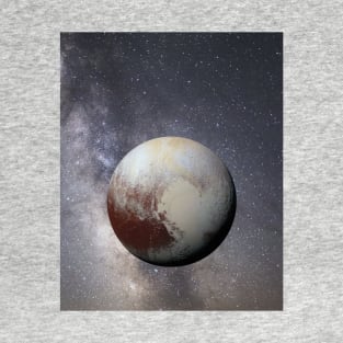 Pluto space picture with stars and galaxies T-Shirt